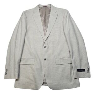 Tommy Hilfiger Conrad Sport Coat Mens 42L White Tan Modern Fit Blazer $295 NEW